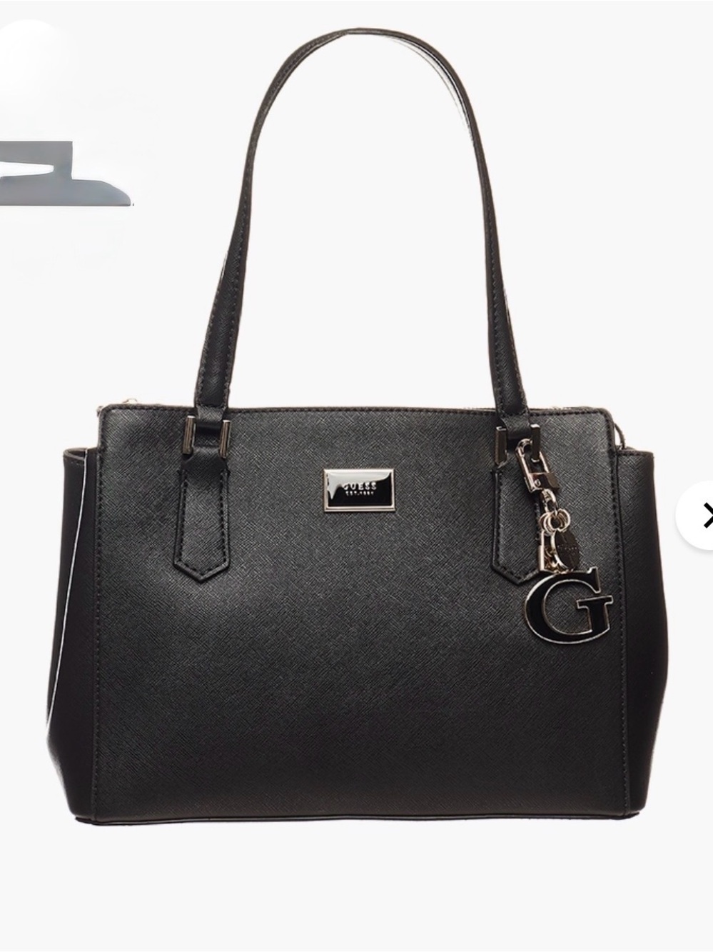 Guess Alessi Luxury Black Satchel Bag with G Charm